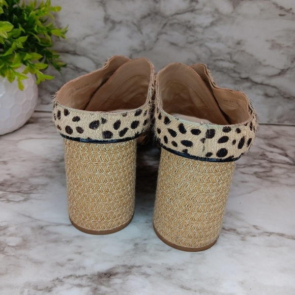 DOLCE VITA JAVI Women Leopard Cross SlipOn Mule Sandals Size 8.5 Block Heels - Picture 7 of 9